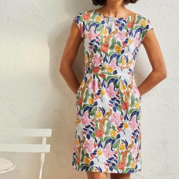 Boden Dresses & Skirts - Boden Florrie dress in Ivory Oriental Bird color way in size 4